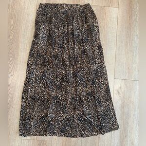 Old Navy Leopard Print Midi Skirt 37” Length Brown Black Animal Print Size M